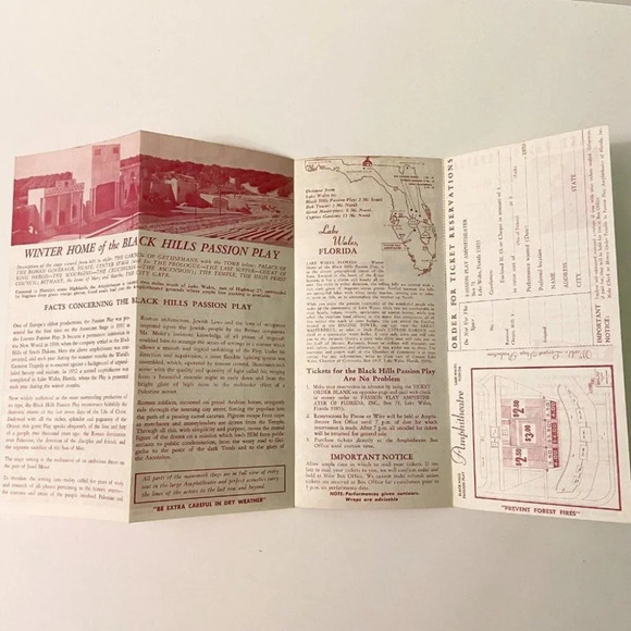Vintage 1970 Florida  Black Hills Passion Play Lake Wales Brochure Souvenir - Picture 7 of 12